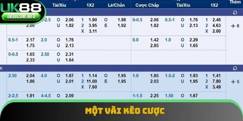 Một vài kèo cược nổi bật ở hệ thống SBO thể thao